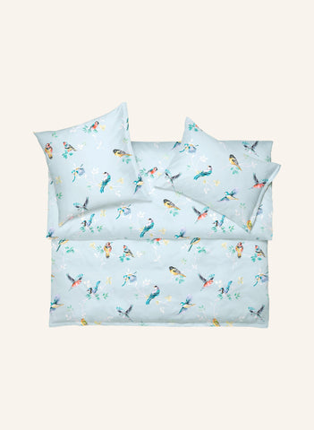 Chirp Saten Nevresim , 100% Pamuk, Kuş Desenli, İnce ve Yumuşak Kumaş