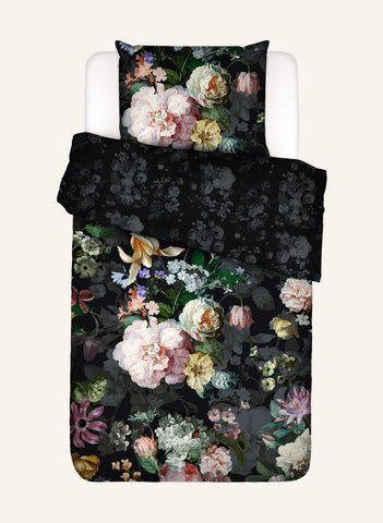FLEUR Yatak Çarşafı, %100 Pamuk, Çiçek Desenli Nevresim Takımı, Fermuarlı Kapatma