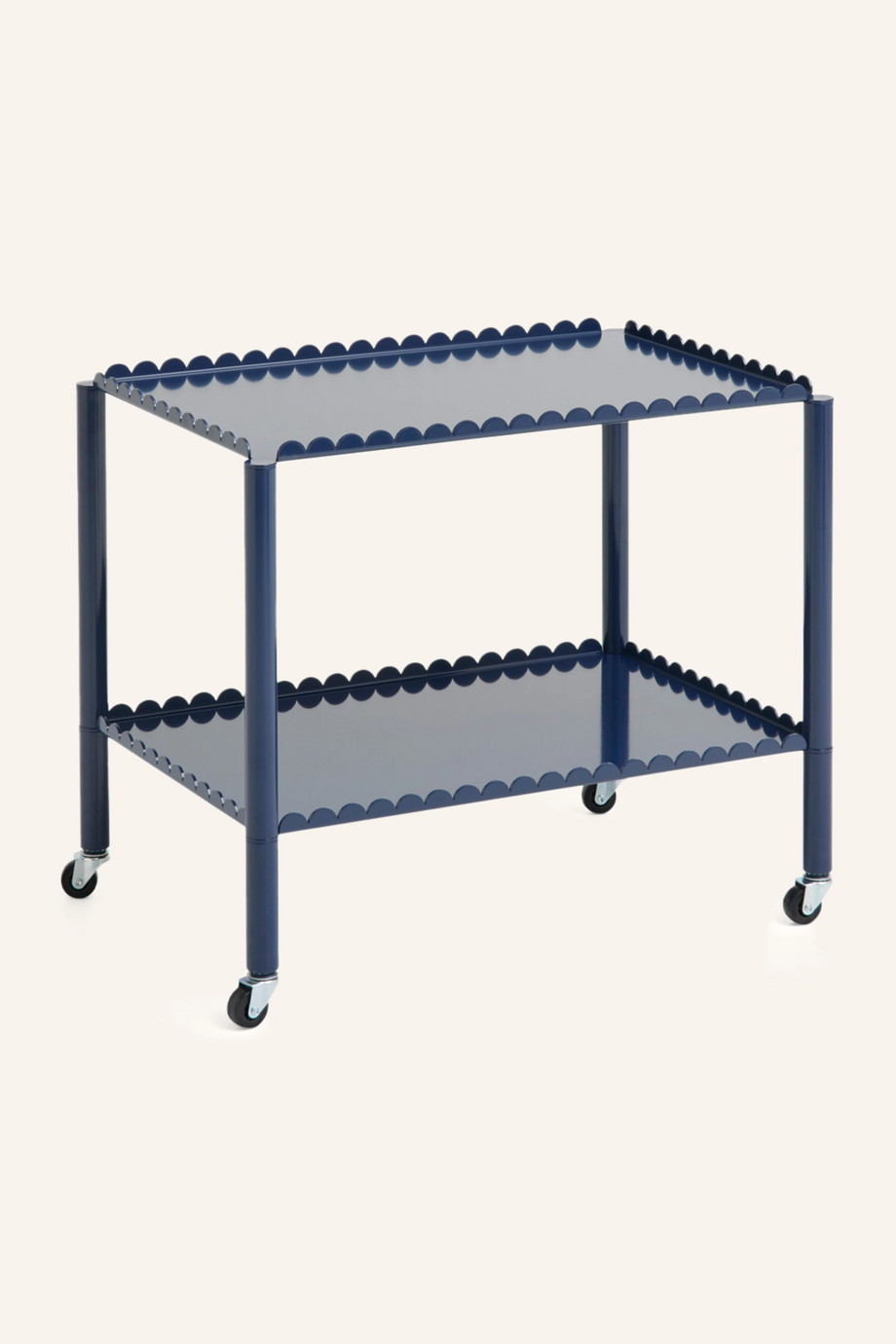 ARCS 2 Katlı Servis Arabası 53 cm Dekoratif Metal Tasarım Tekerlekli Raflı