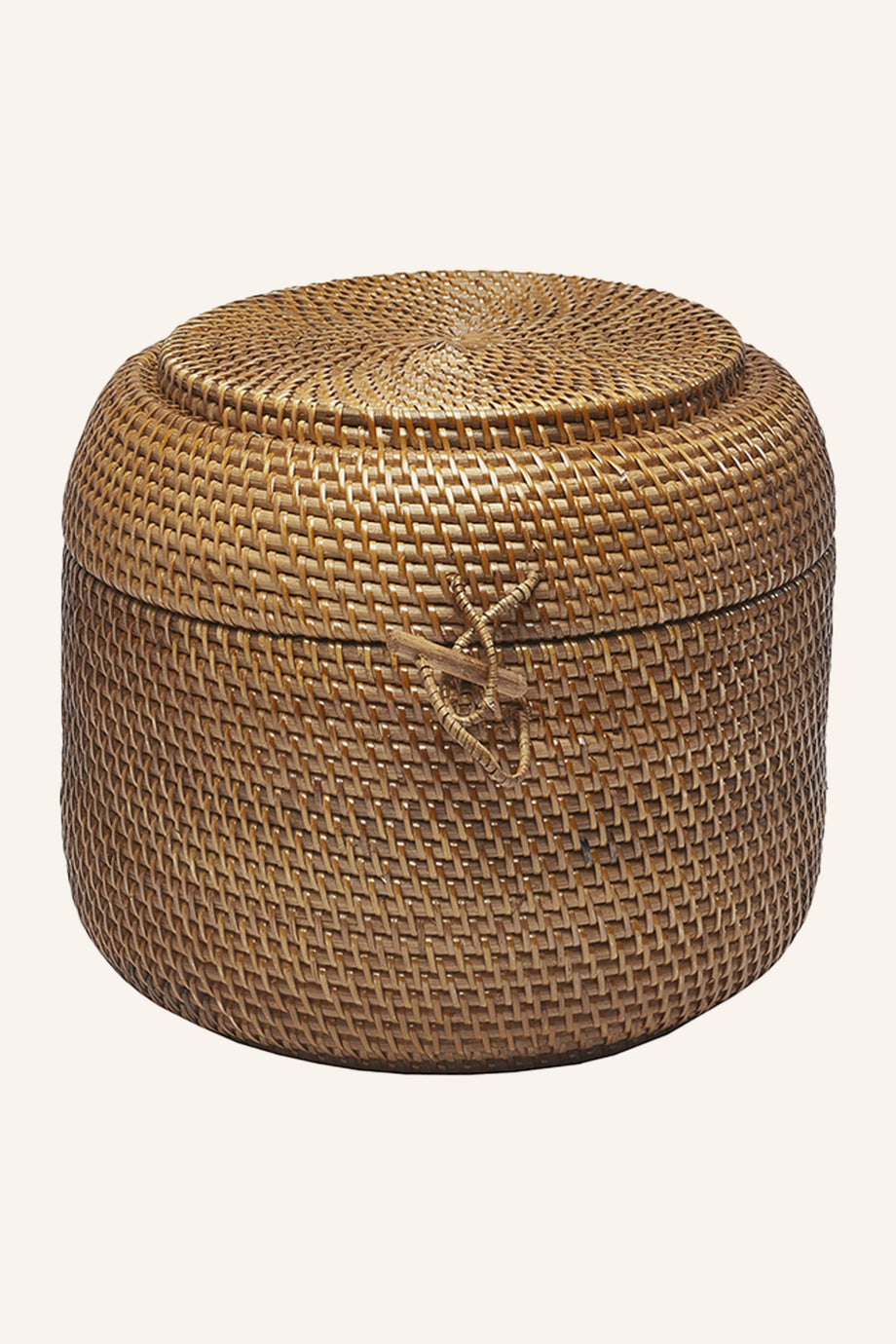 CINO Depolama Sepeti 8 L, Rattan, Kapaklı, 24 cm Yükseklik, 33 cm Çap