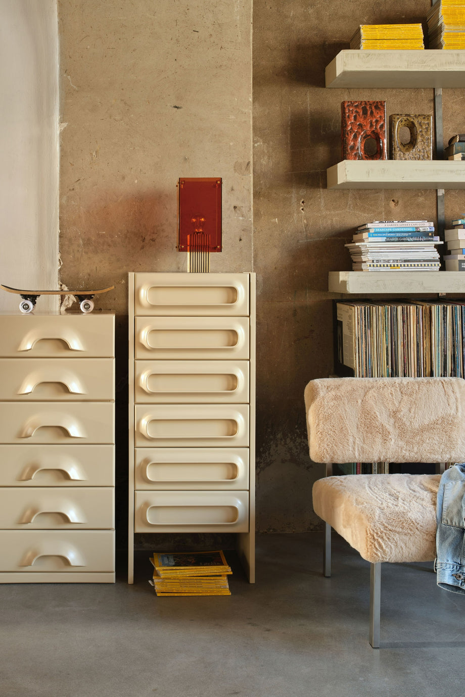 Medium Seramik Vazo, Reaktif Sırlı, Dikdörtgen Formlu, 26,5 cm