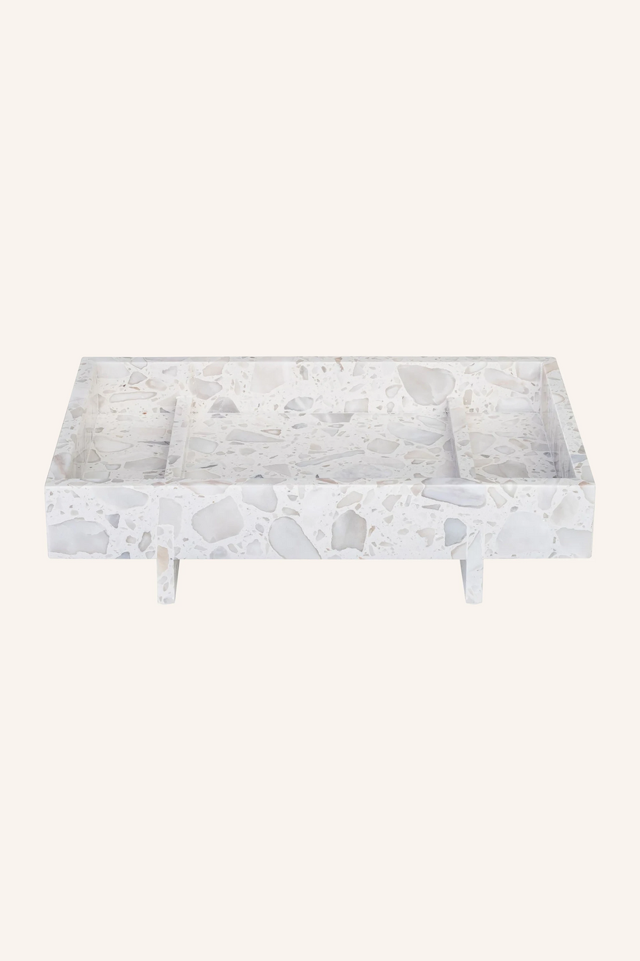 Abento 30x18 cm Mermer Ayaklı Dekoratif Tepsi Skulptürel Tasarım