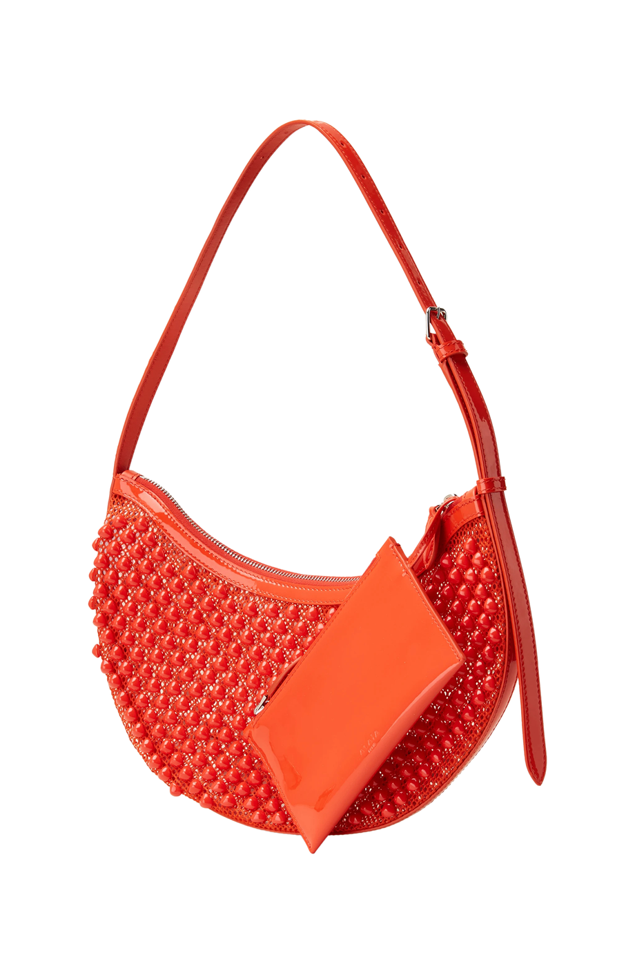 One Piece Demi Çanta, Taş Detaylı Şeffaf Tasarım, Çıkarılabilir Pouch, İtalya Yapımı