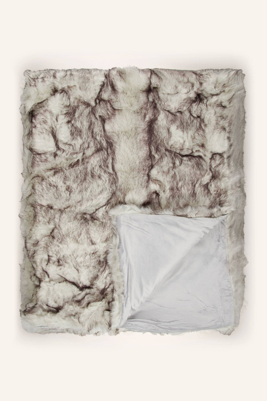 PHOENIX Suni Kürk Ekose Battaniye 150x200 cm, Yumuşak Kadife Sırtlı