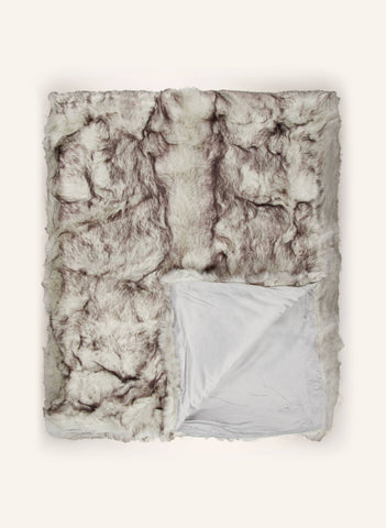 PHOENIX Suni Kürk Ekose Battaniye 150x200 cm, Yumuşak Kadife Sırtlı