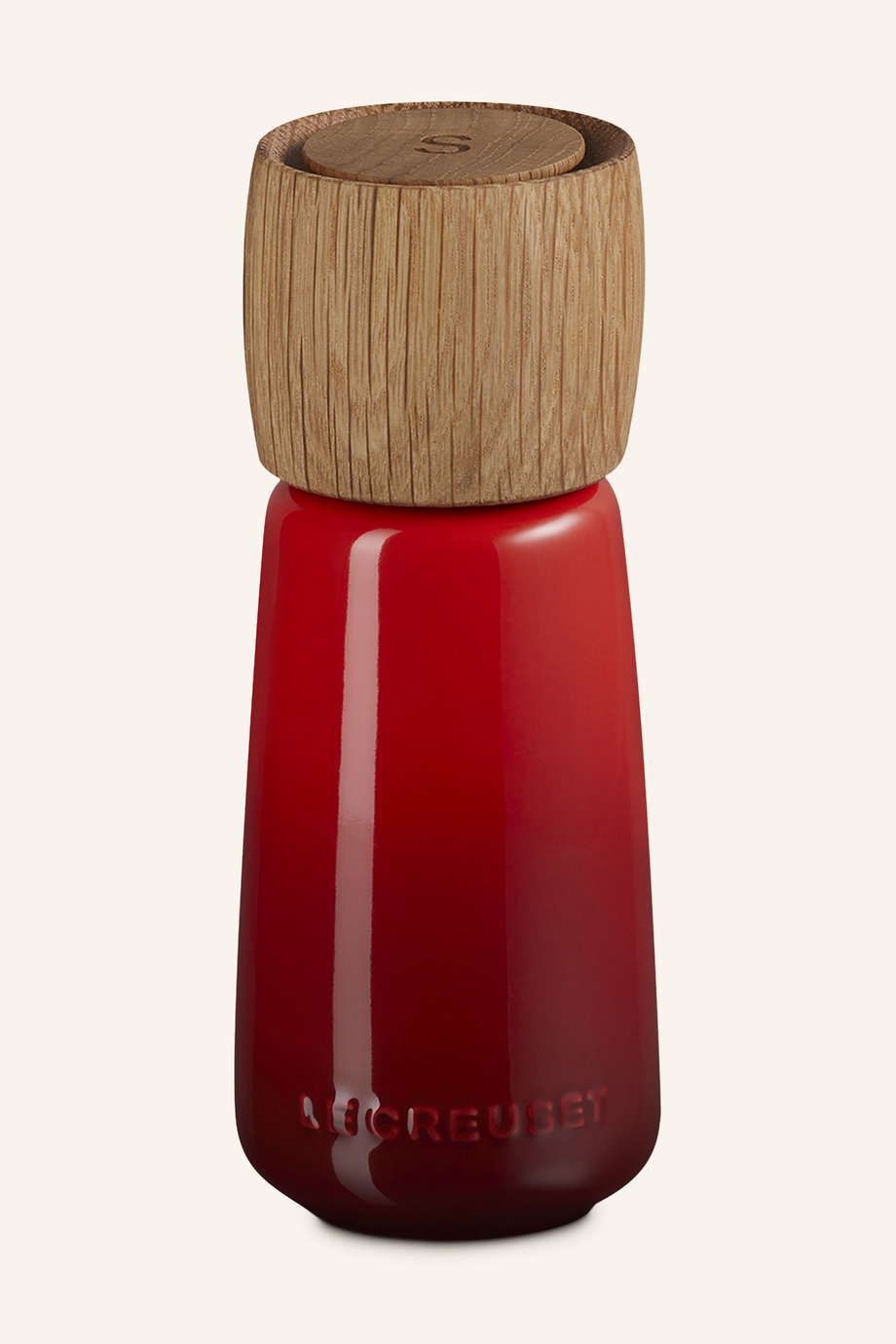 17,5 cm Premium Seramik Değirmen Satine Seramik & Meşe Ahşap Gövde