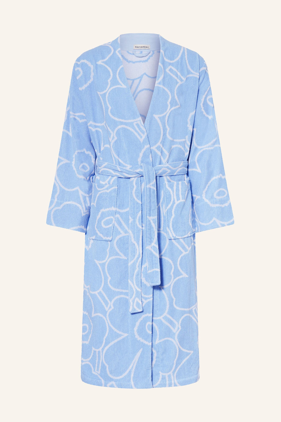 PIIRTO UNIKKO Unisex Bornoz | Frotte, Çiçek Desenli, 100% Pamuk, 128 cm