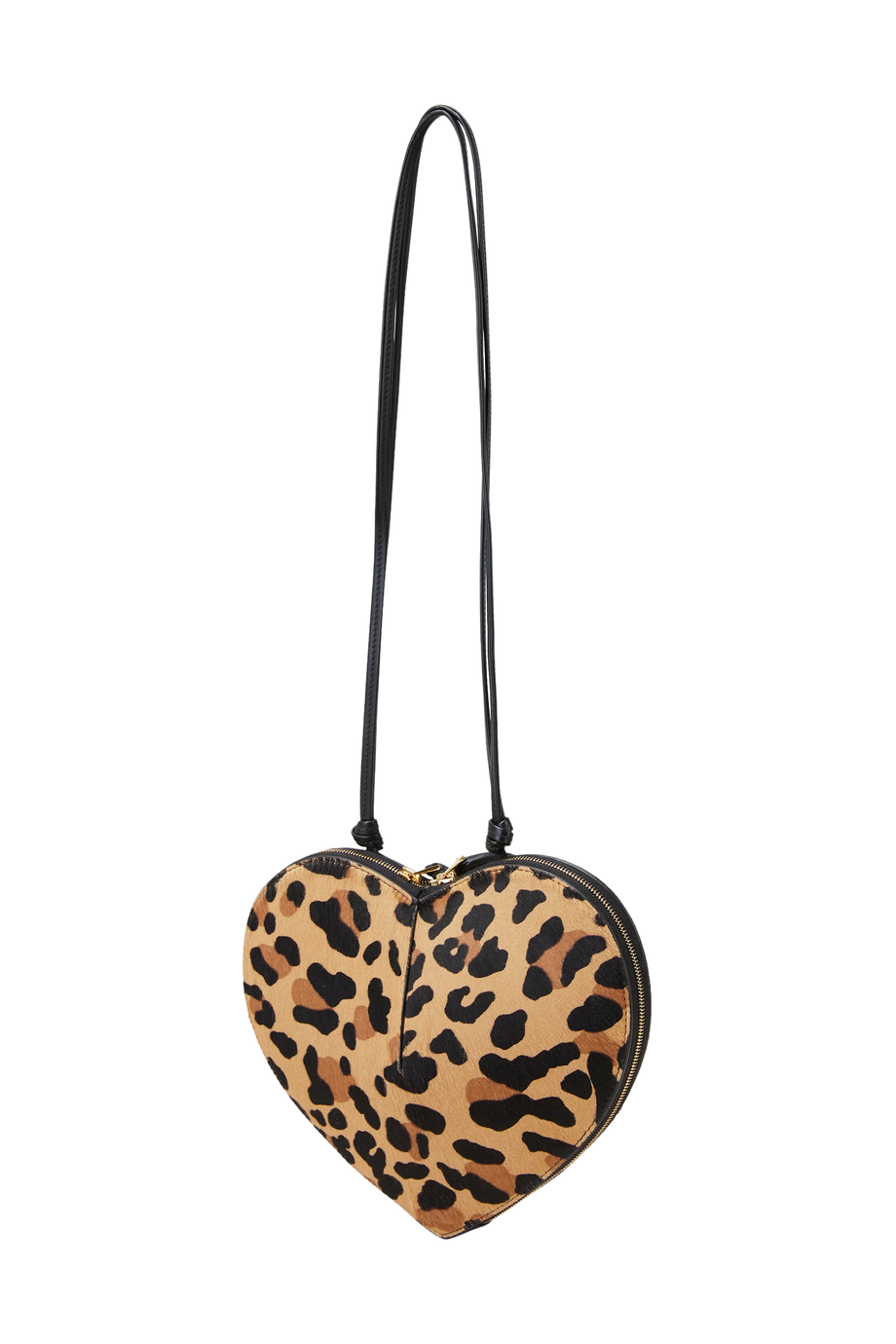 Le Coeur Kalp Omuz Çantası, Animal Print Deri, Ayarlanabilir Askı, İtalya Yapımı
