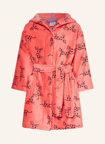 Kız Çocuk Kapüşonlu Bornoz , %90 Pamuk, %10 Polyester, Düğmeli, Frotte Kumaş