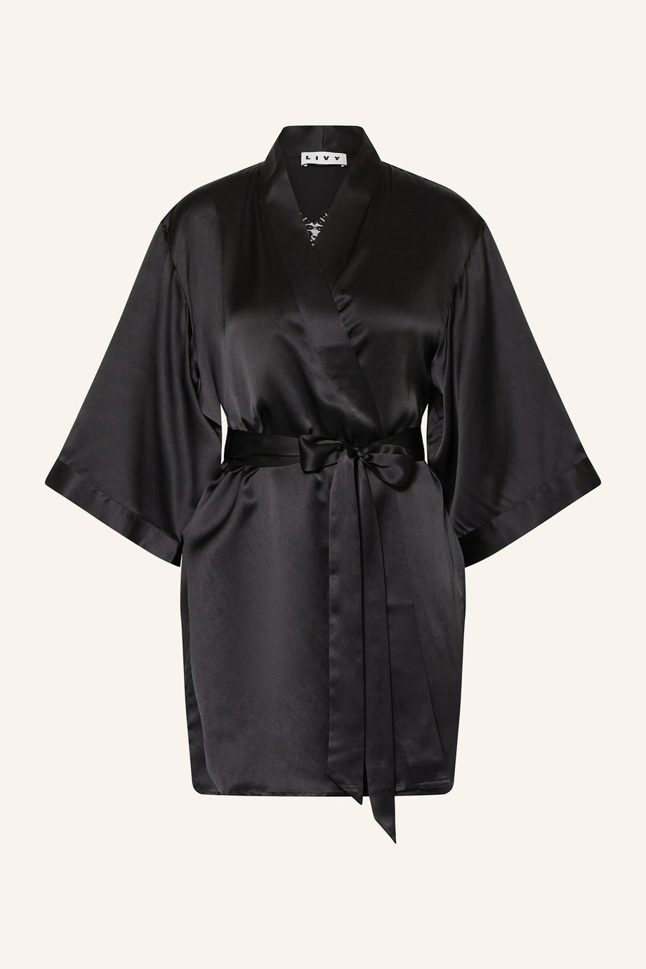 KIMILORD Kadın İpek Kimono, Şal Yaka, Kemerli, 100% İpek, 85 cm Uzunluk