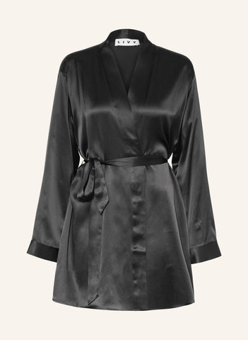 JONES Kadın Sabahlık ,%100 Saf İpek, Saten Dokulu, Hafif ve Şık – Beden S