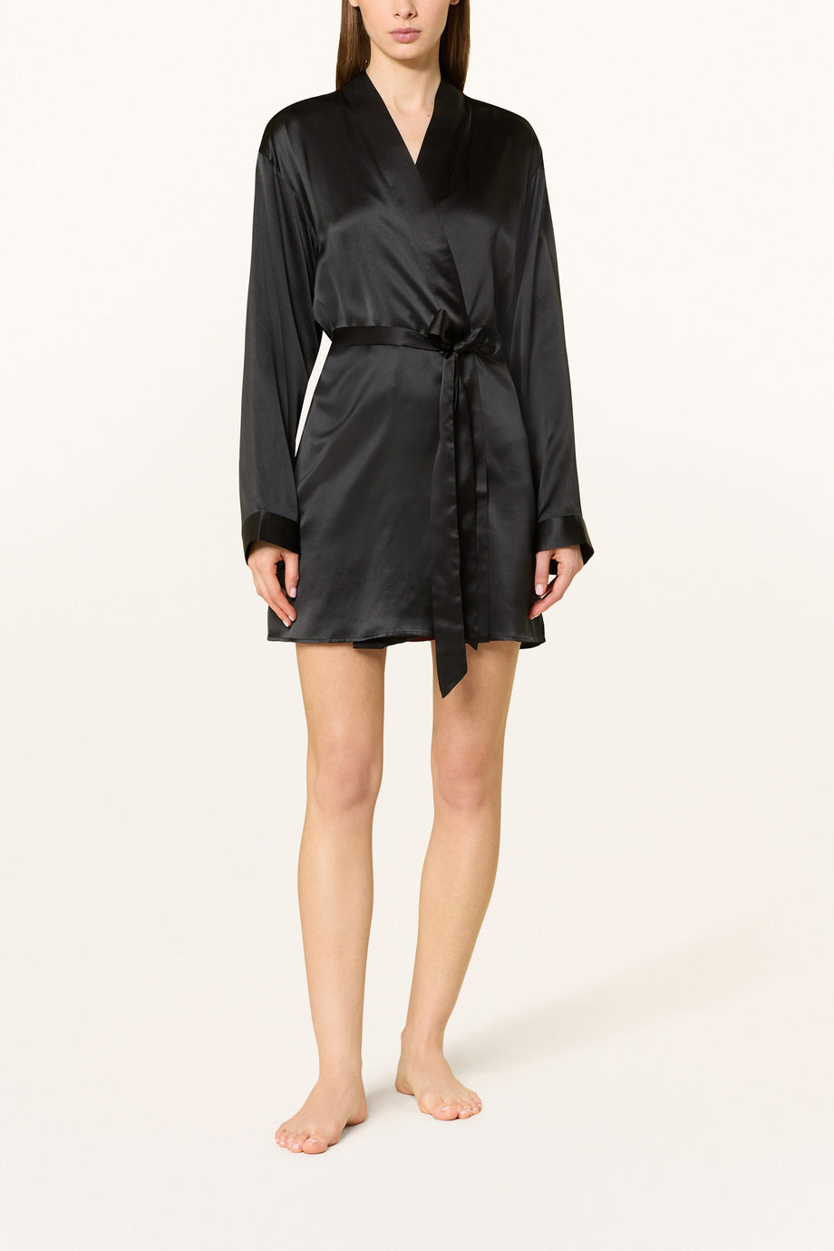 JONES Kadın Sabahlık ,%100 Saf İpek, Saten Dokulu, Hafif ve Şık – Beden S