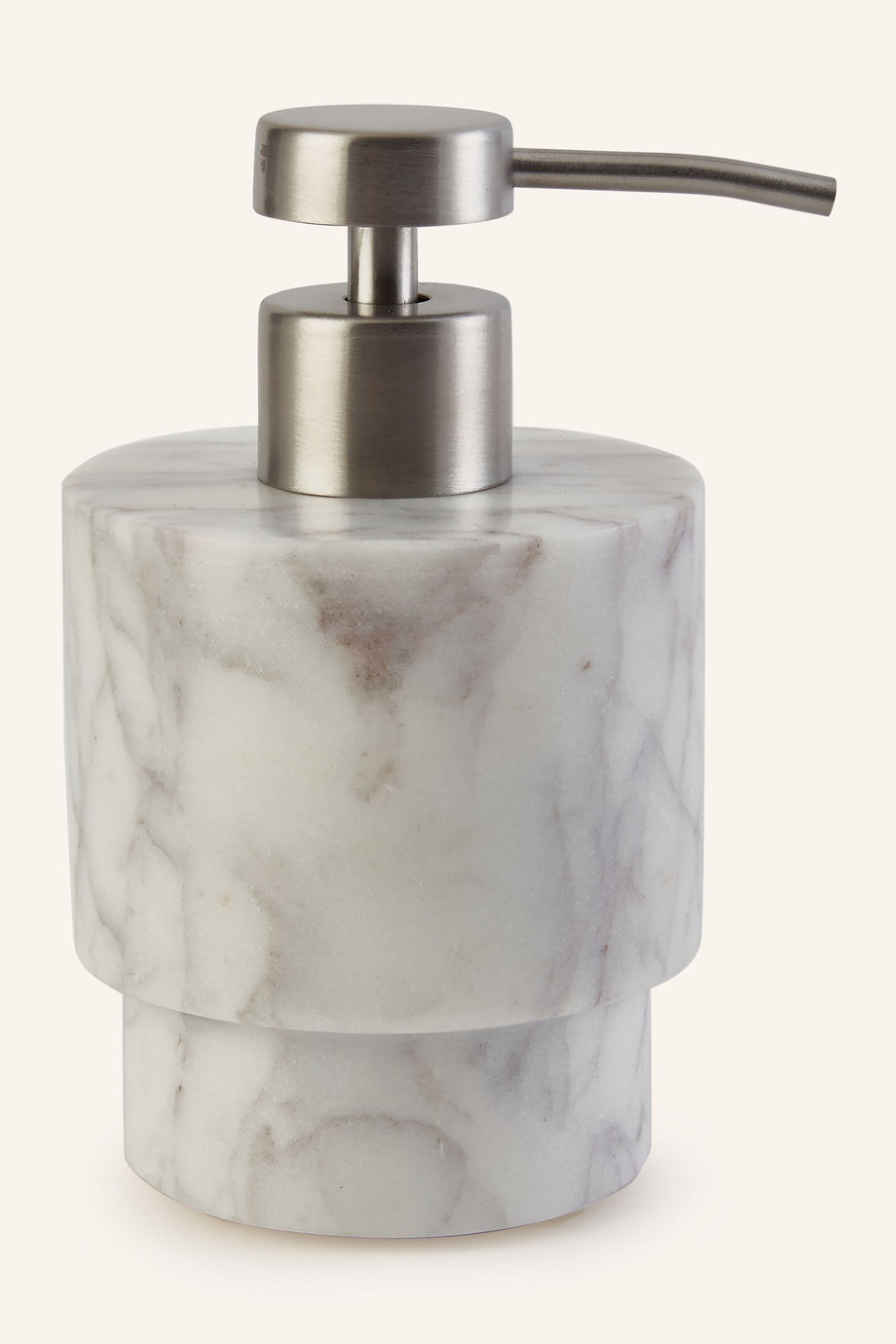PORTO Sıvı Sabunluk 14 cm, Doğal Taş, Metal Pompalı, El Yapımı