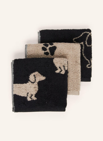 3'lü Seft Takımı 30x30 cm %100 Pamuk Frotte Kurutucu Uyumlu Desenli