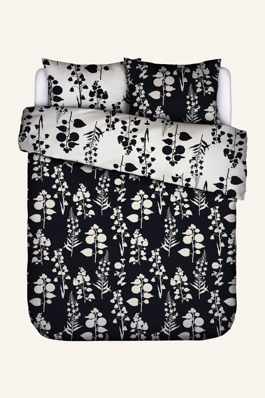 LIVA Nevresim Takımı %100 Pamuk Saten Çift Taraflı Floral & Düz Tasarım