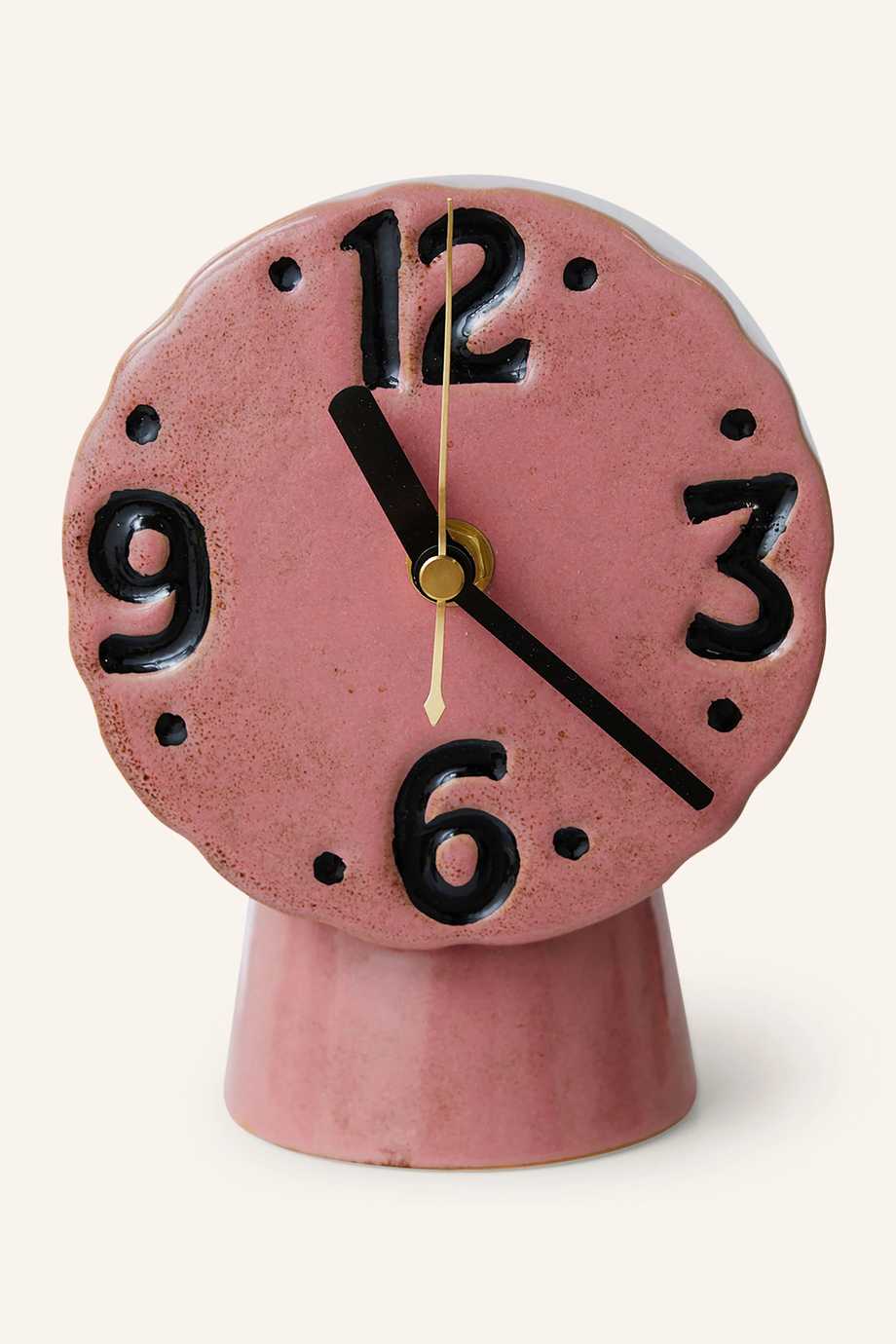 El Boyaması Seramik Masa Saati 16,2 cm Yükseklik Geniş Taban Zarif Tasarım