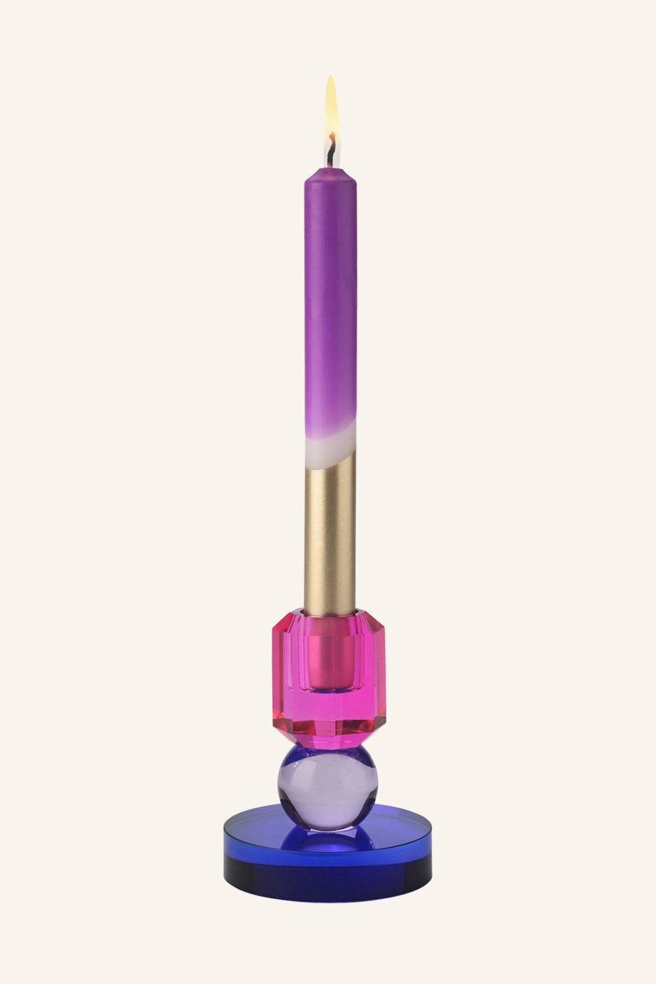 SARI Serisi Dekoratif Cam Mumluk – 10,5 cm, Konik Mumlara Uygun