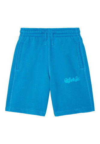 Çocuklar İçin Logo Detaylı Rahat Sweatshorts - Off-White