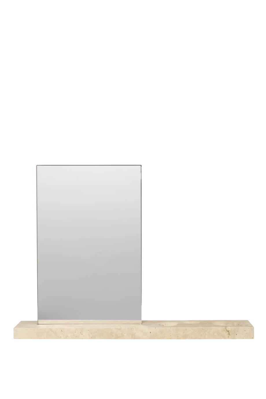 Caseta Traverten Tabanlı Masa Üstü Ayna Dekoratif ve Şık Tasarım 45x32 cm