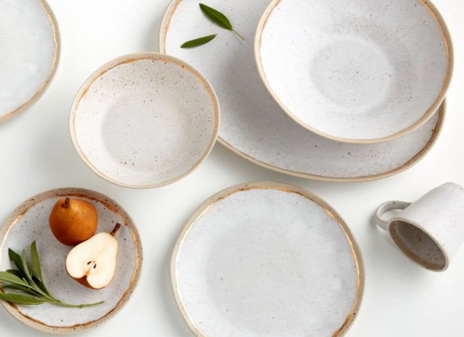 Primrose Gold 4 Parçalı Seramik Yemek Takımı, Portekiz Üretimi