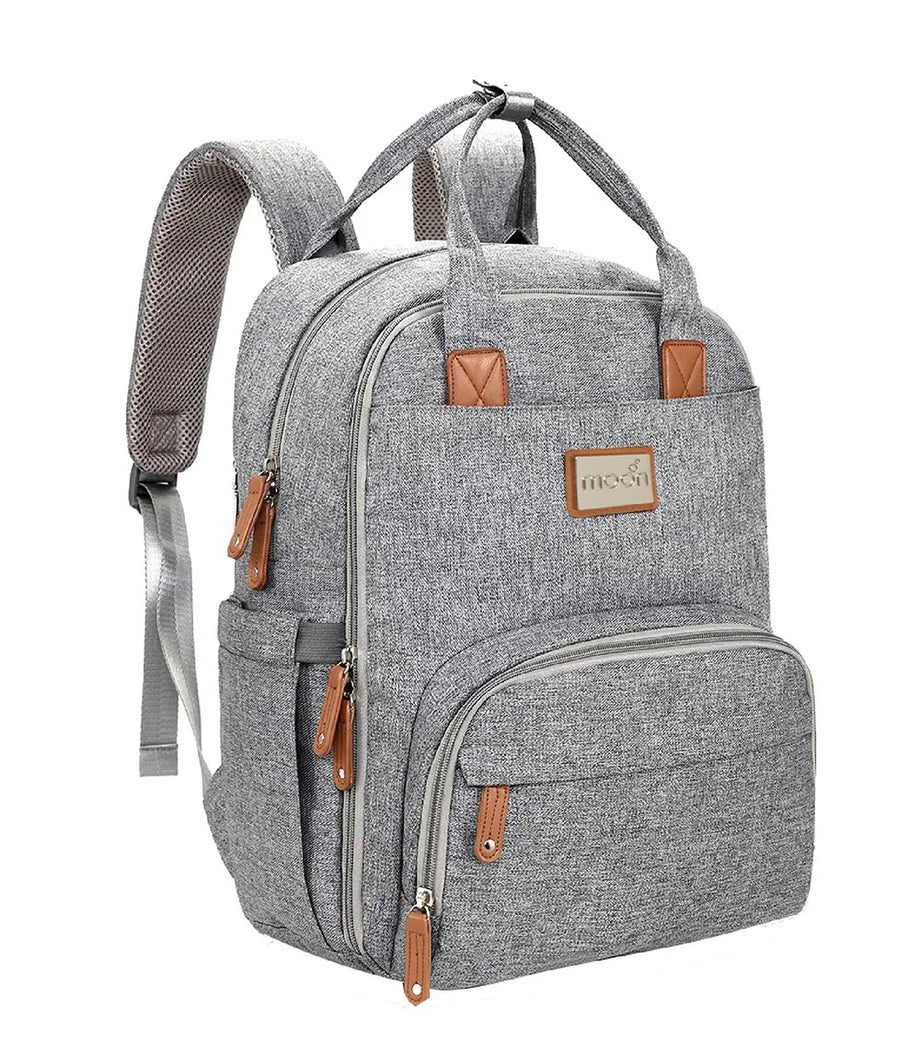 Kary Me Gri Şık Bebek Bakım Çantası Sırt Tipi 42x30x16 cm