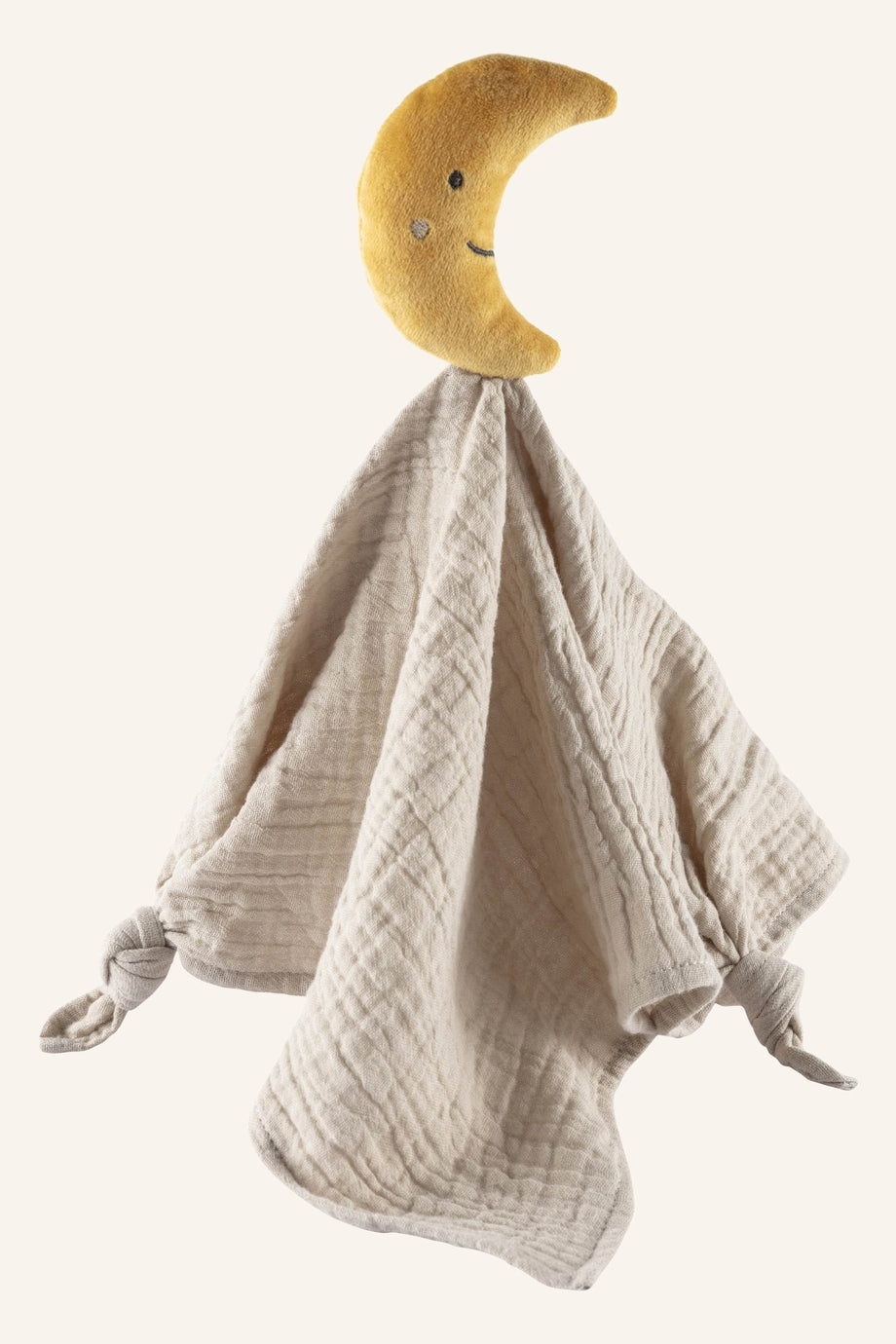 Schmusetuch Mond  Yumuşak Musselin Kumaş, Kısa Tüylü Ay Figürü, 100% Polyester