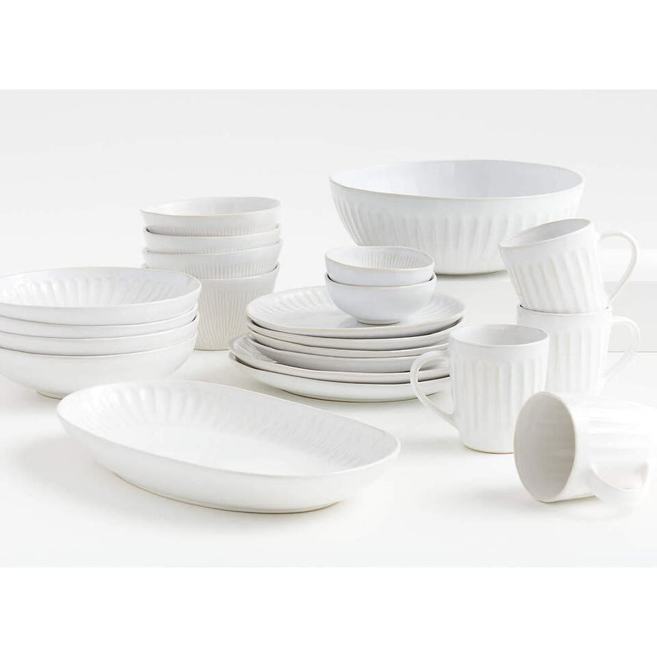 Dover 4 Parçalı Beyaz Yemek Takımı ,Şık ve Minimalist Sofra Sunumları İçin