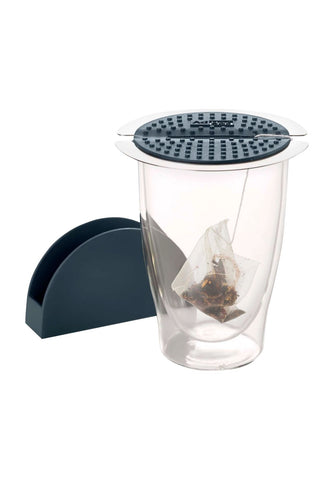 SQUEETA Çay Poşeti Presi, Paslanmaz Çelik & Gri, 11 cm