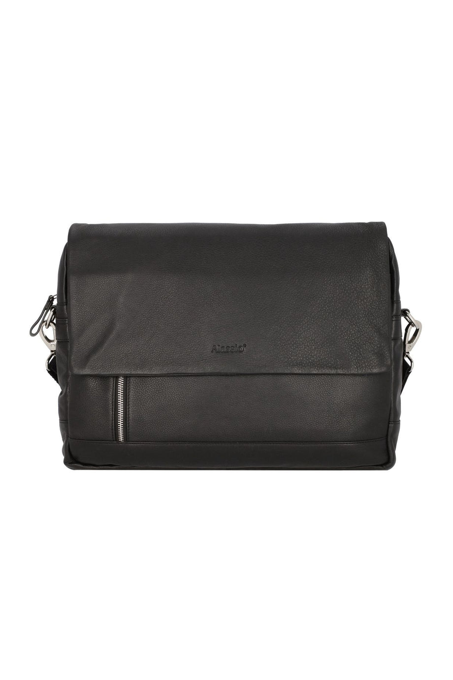 Oro Messenger 38 cm Siyah Deri Laptoplu Omuz Çantası