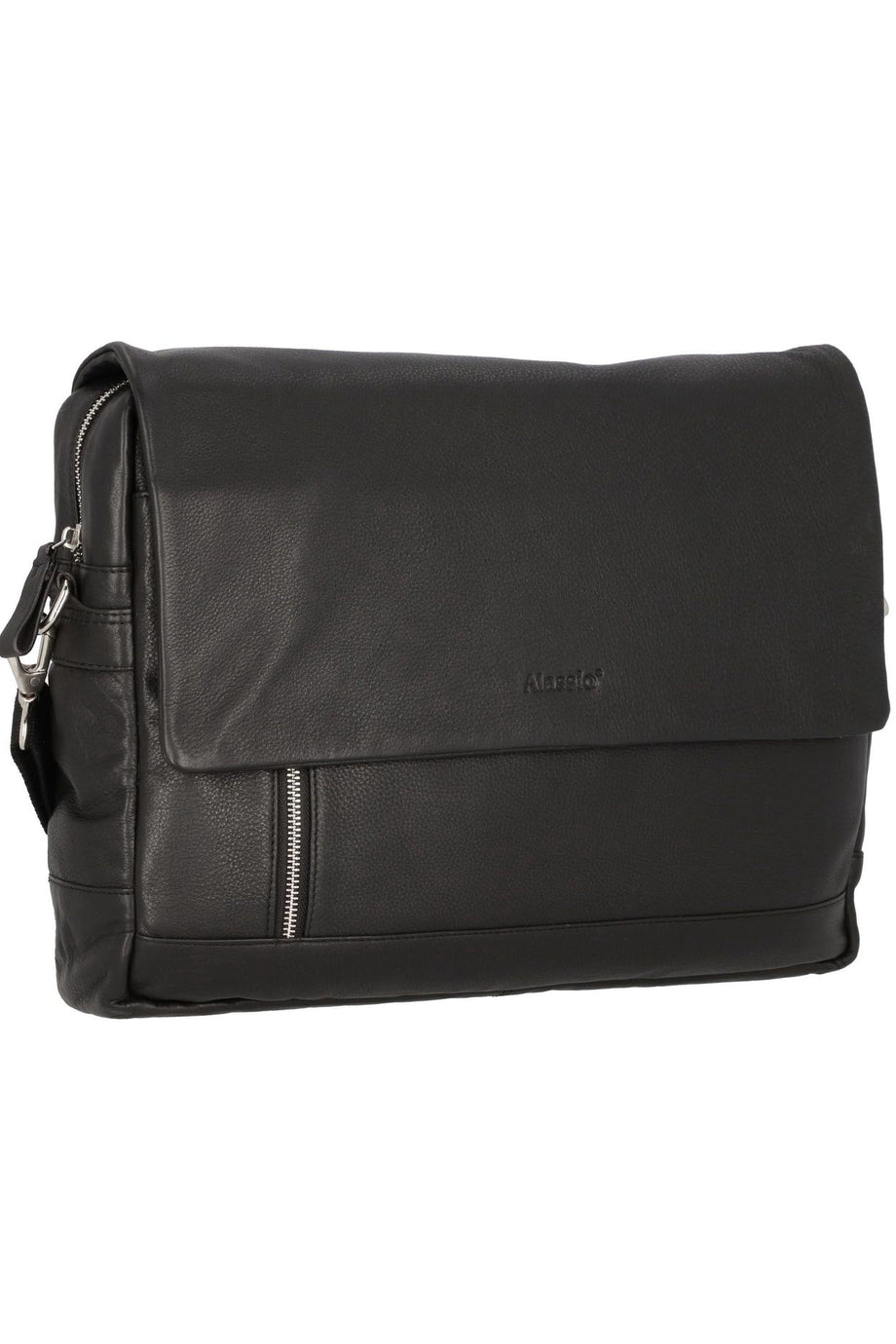 Oro Messenger 38 cm Siyah Deri Laptoplu Omuz Çantası