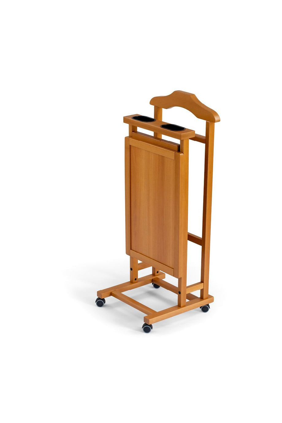 ALVARO Tekerlekli Elbise Askılığı, Kiraz, Masif Ahşap