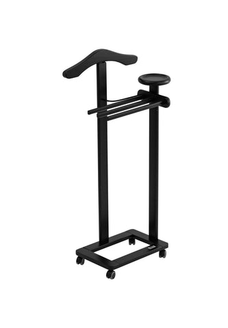 ANTIMO Siyah Askılık, Masif Kayın, Tekerlekli, İtalyan Tasarımı