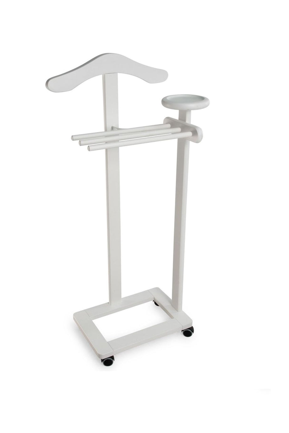 ANTIMO Masif Kayın Askılık, Beyaz, Hareketli Tekerlekli