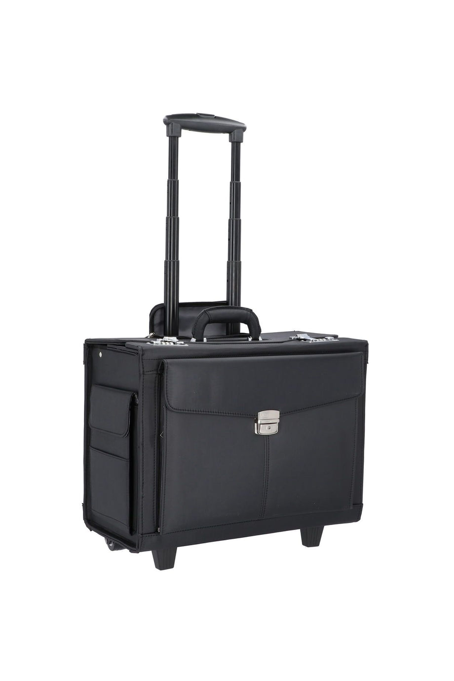 40 cm 2 Tekerlekli Pilotentrolley Laptop Bölmeli Siyah İş Çantası