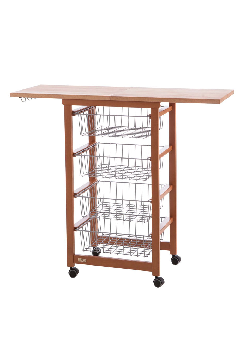 GASTONCINO Mutfak Arabası, Katlanabilir Tezgâh, Kiraz Renk