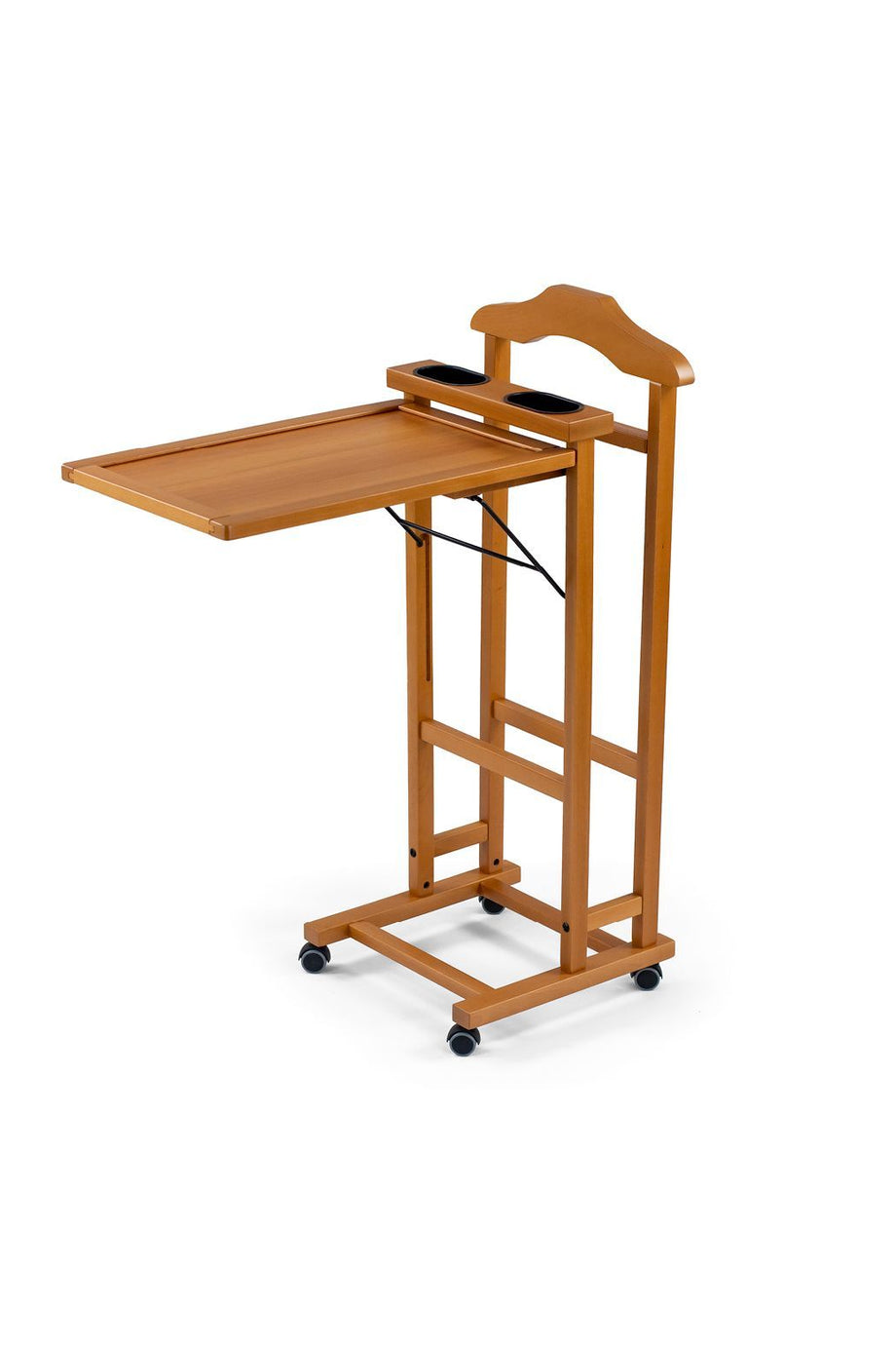 ALVARO Tekerlekli Elbise Askılığı, Kiraz, Masif Ahşap