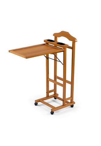 ALVARO Tekerlekli Elbise Askılığı, Kiraz, Masif Ahşap