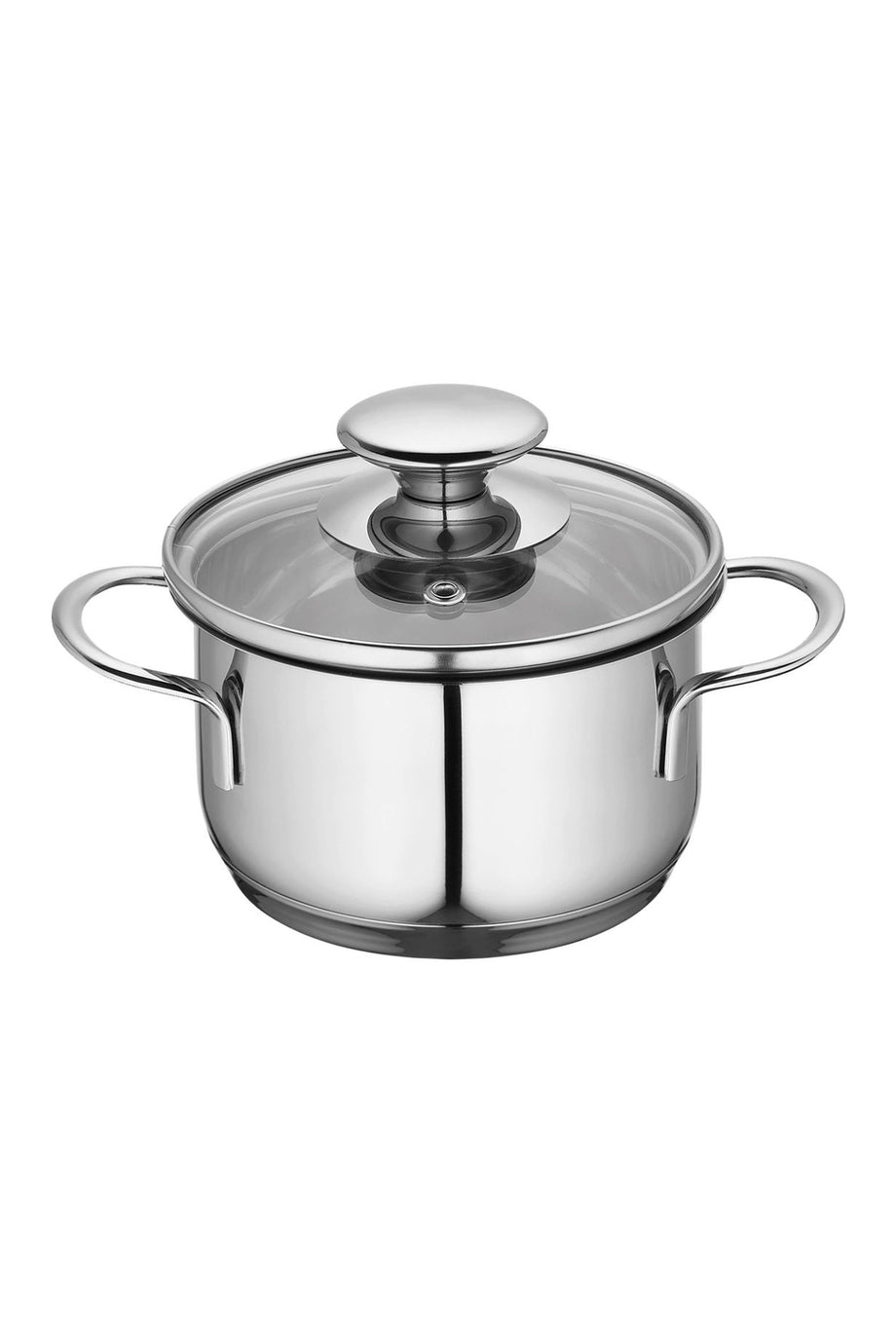 Mini Cook 12 cm Tencere, Cam Kapaklı Paslanmaz Çelik