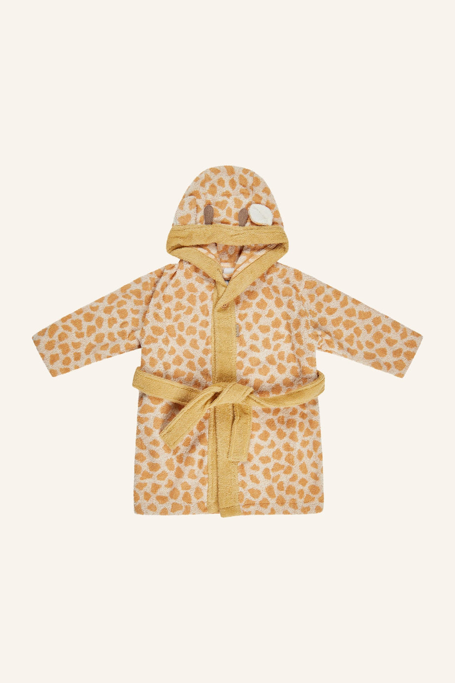 Giraffe Kaya Bornoz Kapüşonlu, 3D Detaylı, 100% Pamuk, Bebeğe Özel