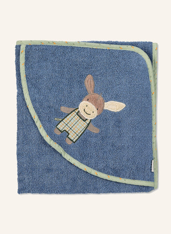 Emmilius Kapüşonlu Banyo Havlusu  100x100 cm, Yumuşak Frottee, Eşek Motifli