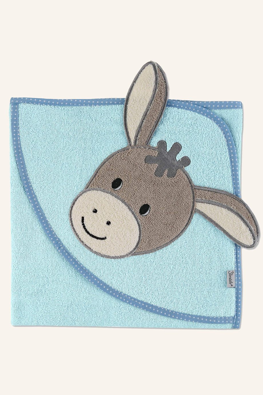 Emmi Kapüşonlu Banyo Havlusu 80x80 cm, Yumuşak Frottee, Eşek Motifli