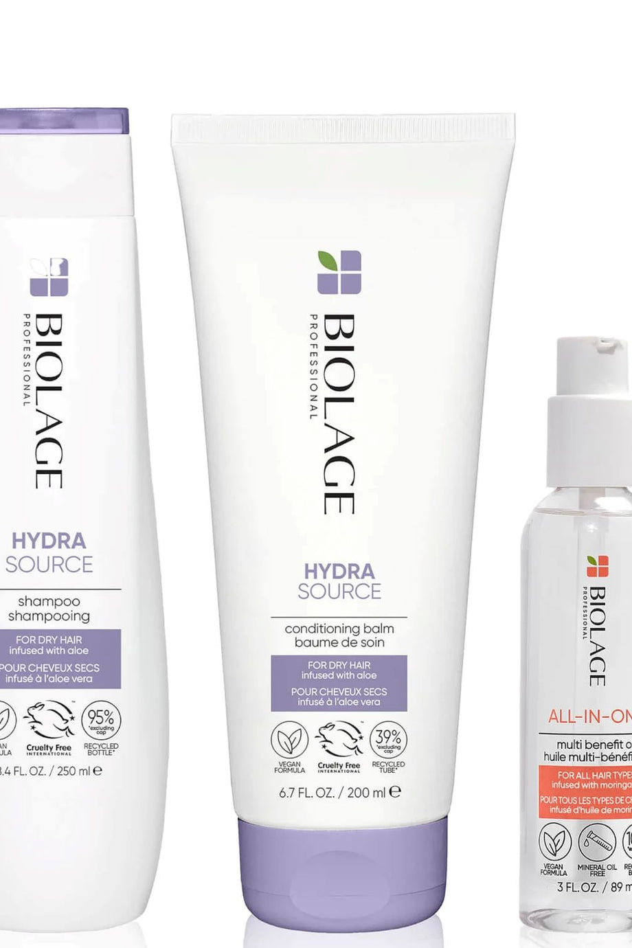 Hydrasource Nemlendirici Şampuan (250ml), Saç Kremi (200ml) ve Saç Yağı (89ml) Set