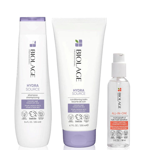 Hydrasource Nemlendirici Şampuan (250ml), Saç Kremi (200ml) ve Saç Yağı (89ml) Set