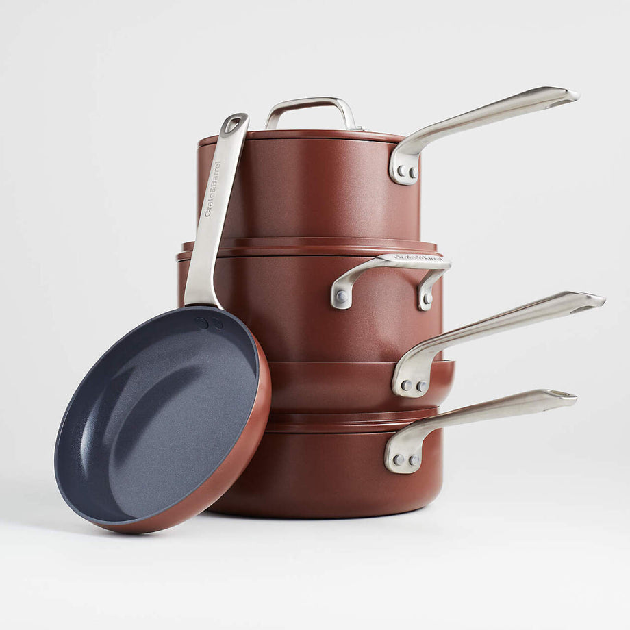 EvenCook Ceramic, Terracotta Seramik Yapışmaz 8 Parçalı Pişirme Seti Bonuslu