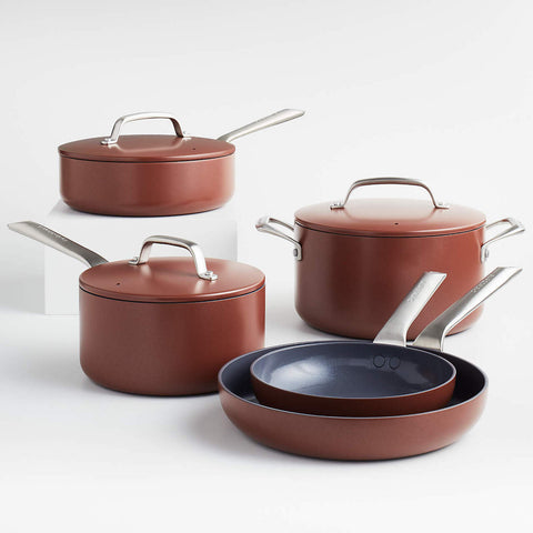 EvenCook Ceramic, Terracotta Seramik Yapışmaz 8 Parçalı Pişirme Seti Bonuslu