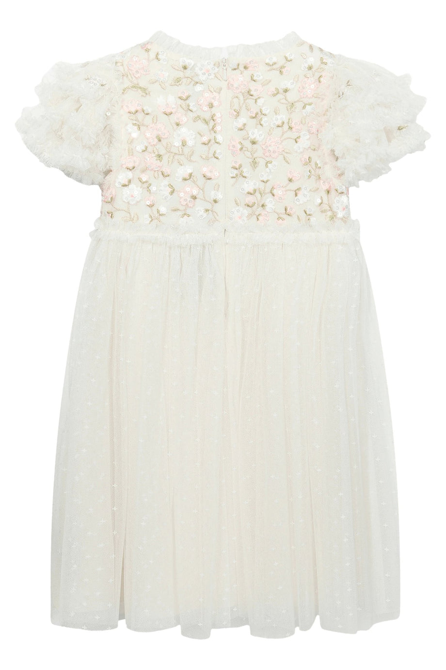 Çocuk Posy Bodice Tüllü Elbise - Krem