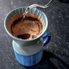Gri Seramik 4 Bardaklık Pour-Over, Demleme Seti