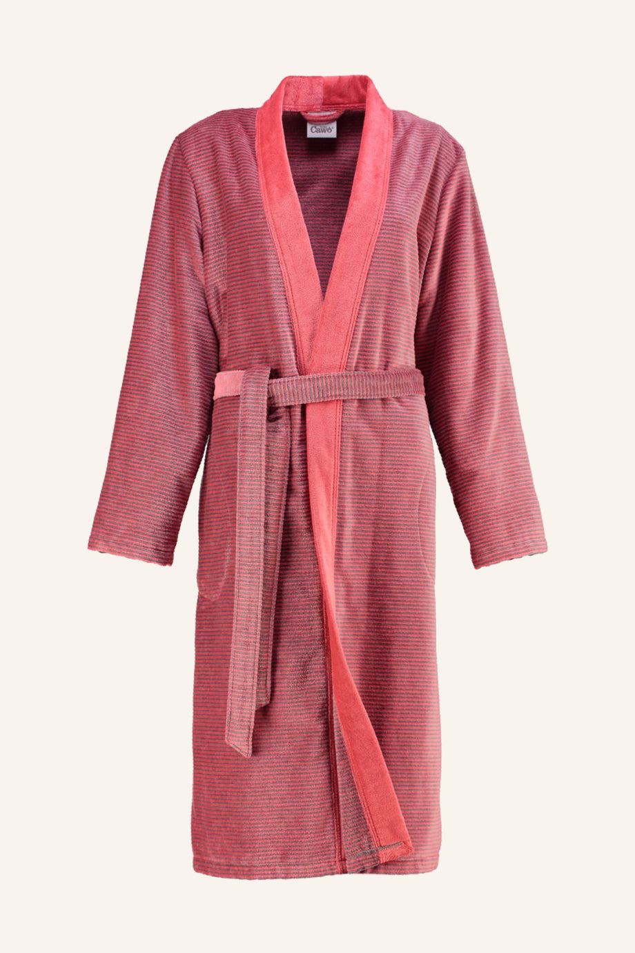 Kadın Kimono Bornoz ,%100 Pamuk, Velours Kalite, Çizgili Desen, Almanya Üretimi