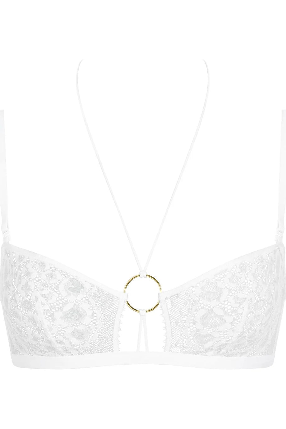 Illusion Fauve Bügelsiz Bralette Hayvan Deseni Fransız Dantel, Altın Detaylı ve Şık Tasarım