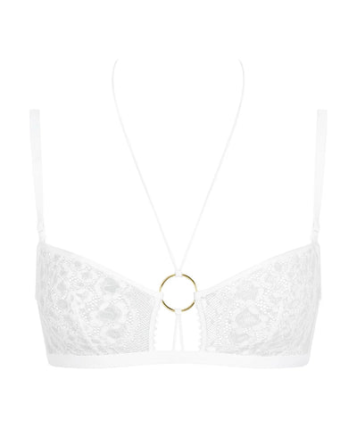 Illusion Fauve Bügelsiz Bralette Hayvan Deseni Fransız Dantel, Altın Detaylı ve Şık Tasarım